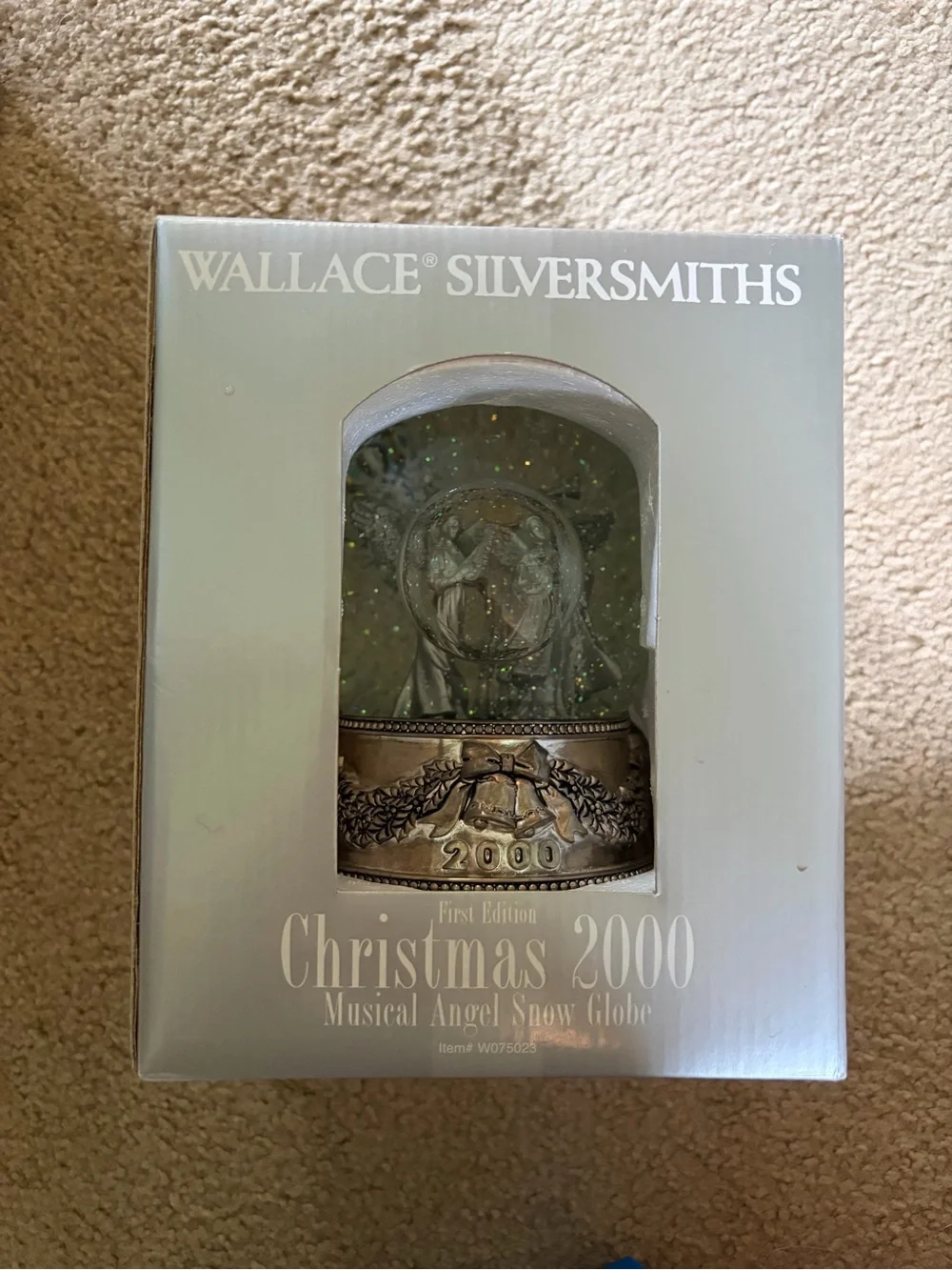 Wallace Silversmiths Silver Holiday Angel Snow Globe